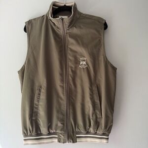 DB Sport Tralee Golf Club Vest Mens Medium Olive Green Good Full Zip Embroidered